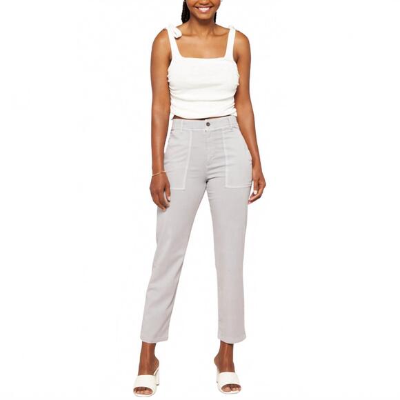 NEW BELLA DAHL women's james patch pocket trouser in grey mist